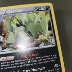 INSANE DOUBLE WHOLE SWIRL HOLO BLEED Tyranitar 56/124 Cosmos Promo Pokemon Card - Image 4