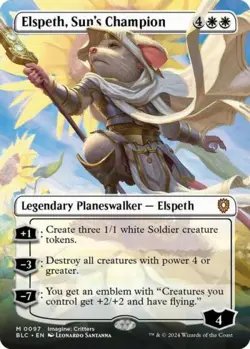 ~ Elspeth, Suns Champion (Borderless) ~ NM Foil ~ Commander: Bloomburrow ~ MTG ~ - Image 1