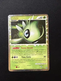 Celebi 92/102 Holo Rare HGSS Triumphant Prime Pokemon TCG Card - Image 4