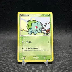 Bulbasaur 45/100 NM Non Holo Cute Pink Flower Crystal Guardians Pokemon Card! - Image 1