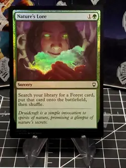 FOIL Nature's Lore Foil - Commander Legends: Battle from Baldur's Gate - NM - Image 1