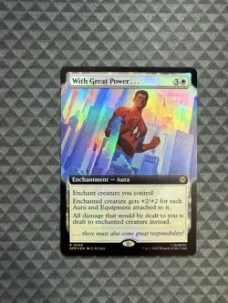 MTG With Great Power. #0248 Foil Extended Art Rare Marvel’s Spider-Man (SPM) - Image 1