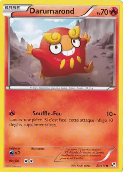 Darumarond - N&B: Noir et Blanc - 23/114 - Carte Pokemon Francaise - Image 1