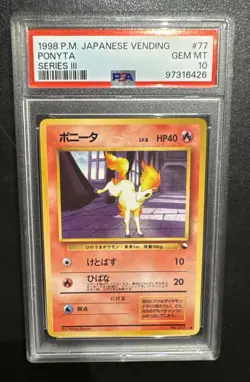 PSA 10 Gem Mint Ponyta #77 Pokemon Japanese Vending Series 3 III - Image 1