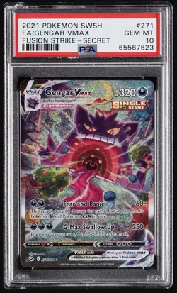 Pokemon 2021 Gengar VMAX 271/264 Alt Art Fusion Strike GEM MINT PSA 10 - Image 1
