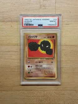 1998 Geodude Pokemon Vending Series 1 Japanese #74 Gem Mint PSA 10 - Image 1