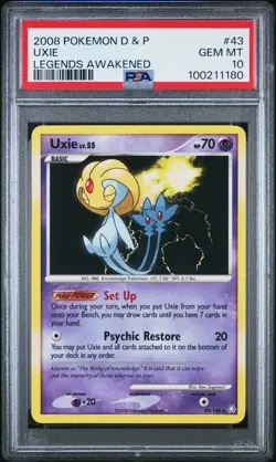 POP 2 Uxie Legends Awakened PSA 10 2008 Pokemon Diamond & Pearl Legends Awakened - Image 1