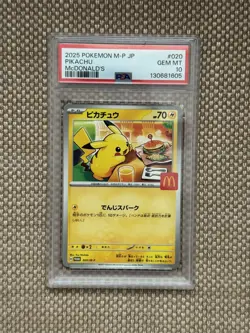Pokemon 2025 Japan McDonald's Promo Pikachu 020/M-P GEM MINT PSA 10 - Image 1