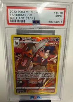 2022 Pokemon SW/SH Houndoom Brilliant Stars #TG10 Graded PSA 9 Mint - Image 1