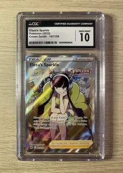 Pokemon TCG Elesa’s Sparkle Full Art Holo 147/159 Crown Zenith GEM MINT CGC 10 - Image 1