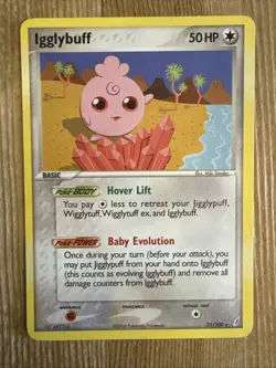 Pokemon TCG - Igglybuff 21/100 Non-Holo Rare - 2006 EX Crystal Guardians - MP - Image 1