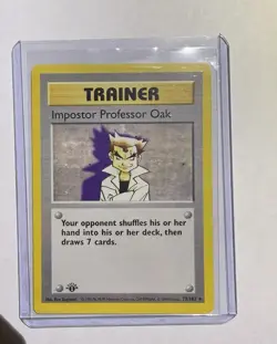 1999 Pokemon TCG Trainer Imposter Professor Oak Base Set 73/102 Rare Shadowless - Image 1