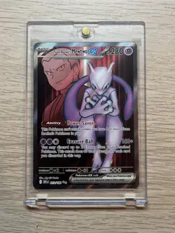 Team Rocket's Mewtwo ex 213/182 Full Art Holo Pokemon TCG Destined Rivals NM - Image 1