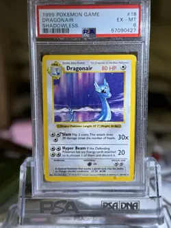 1999 Pokemon Base Set Shadowless Dragonair #18 PSA 6 - Image 1