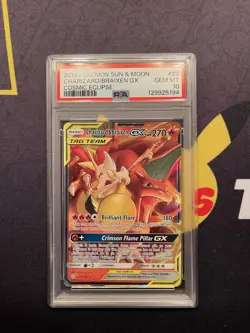 PSA 10 GEM MINT Charizard & Braixen GX 22/236 HOLO RARE Pokemon - Image 1