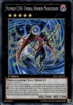 Number C104: Umbral Horror Masquerade - Super Rare 1st Ed JOTL-EN056 NM YuGiOh - Image 1