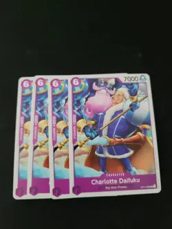 4x Charlotte Daifuku OP11-068 English UC A Fist of Divine Speed One Piece Card - Image 1
