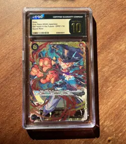 One Piece Sabo CGC Pristine 10 Japanese OP07-118 SEC Graded Card - Image 1