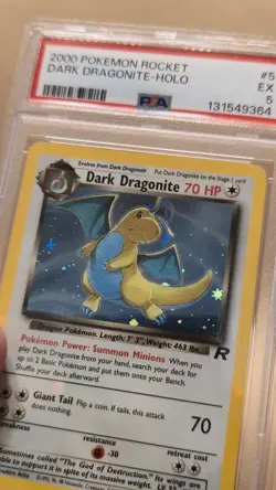 Pokemon TCG Dark Dragonite 5/82 Holo Rare Card PSA 5 EX WOTC 2000 Pokemon Rocket - Image 2