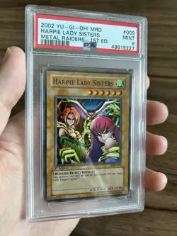 PSA 9 MINT Harpie Lady Sisters MRD-009 Super Rare 1st Edition Yugioh Card - Image 2