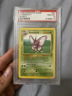 2000 Base Set 2 Pokemon Venomoth Card PSA Gem Mint 10 - Image 1
