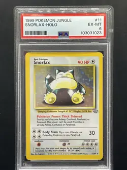 1999 POKEMON TCG Jungle SNORLAX Holo #11/64 PSA 6 Vintage Rare Card WOTC - Image 1