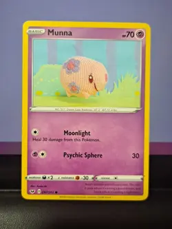 Munna 087/202 NM / M - Asako Ito Crocheted Art - Sword Shield Pokemon Card - Image 1