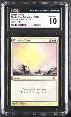 WRATH OF GOD 10th Edition Foil Rare CGC 10 MTG [Nostalgium] - Image 1