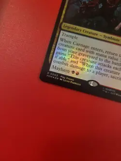 *Foil* Carnage, Crimson Chaos Play Promo. LP or better. MtG. Magic. Spider-Man. - Image 3