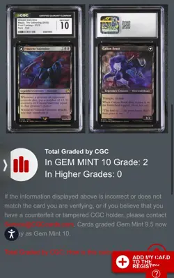 MTG Vincent Valentine (Foil) Final Fantasy 125 FFVII CGC 10 Gem Mint Pop 2 🔥 - Image 2