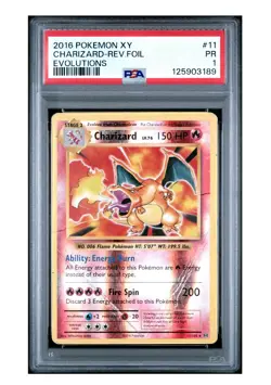 2016 POKEMON XY EVOLUTIONS #11 CHARIZARD-REV.FOIL EVOLUTIONS PSA 1 POP 60 - Image 1