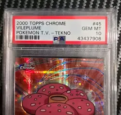 2000 Topps Chrome - VILEPLUME - TEKNO - PSA 10 - GEM MINT [POP 10] POKEMON TV - Image 3
