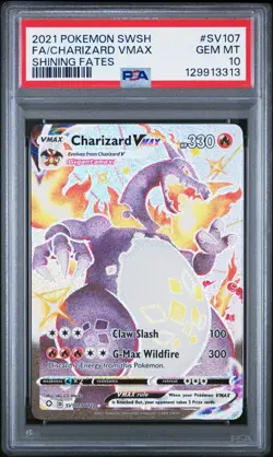 PSA 10 Charizard VMax Full Art #SV107/SV122 Pokemon Shining Fates - Image 1