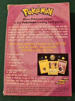 1999Pokemon Base Set ZAP Theme Deck Box, 1 Pokemon Coin, 10 Damage Counters Mint - Image 2