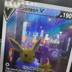 Pokemon Jolteon V Custom Made Fan Art Holo With Texture - Image 2