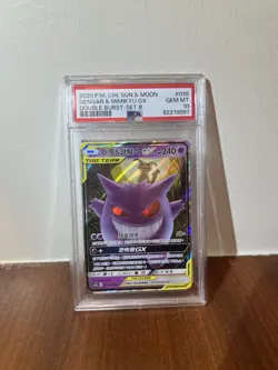 Pokemon Chinese Sun & Moon Double Burst #035 Gengar & Mimikyu GX Set B PSA 10 - Image 1