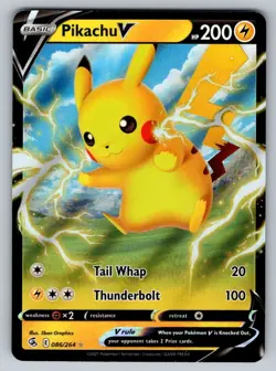 2021 Pokemon TCG Sword & Shield Fusion Strike Pikachu V Full Art 86/264 NM+ - Image 1