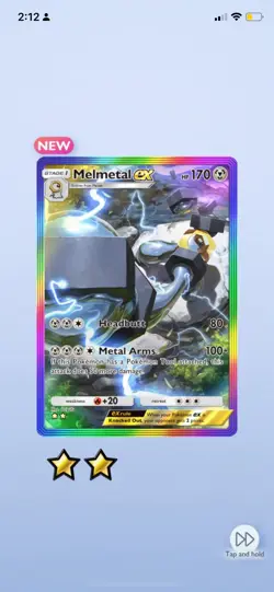 Digital Pokemon TCG Pocket Rainbow Rare (2 x Melmetal Ex ) and 1x Kingdra - Image 1
