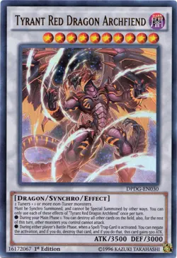 Yugioh! LP Tyrant Red Dragon Archfiend - DPDG-EN030 - Ultra Rare - 1st Edition L - Image 1