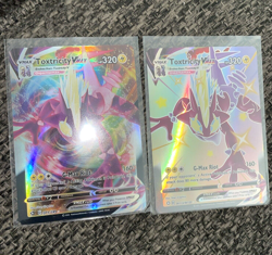 Lot of 2 Toxtricity VMAX SV113 & 071 Full Art Holo Foil Cards, Pokemon Fan Art - Image 1