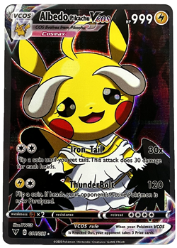 Albedo Pikachu Pokemon Card VCOS Holo Cosplay w/ Video - Image 1