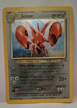 Pokemon TCG Scizor 10/75 Neo Discovery 2001 Holo Rare Card LP/MP Condition - Image 1