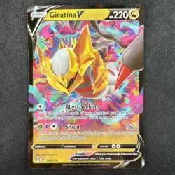 Pokemon TCG Giratina V Sword & Shield Lost Origin 130/196 Holo Ultra Rare Card 4 - Image 1