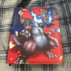 Pokemon Zip Up Card Binder 50 Removeable Card Sheets Charizard Mega - Image 1