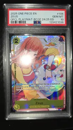 Zeus (Official Playmat -Bandai Card Games Fest 24-25 Edition-) OP11-106 PSA 10 - Image 1