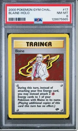 2000 Pokemon Gym Challenge #17 Blaine - Holo (PSA 8 NM-MT) - Image 1