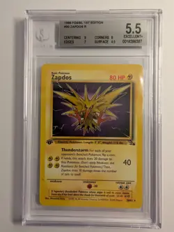 1999 Pokemon Zapdos Combo - Base Un. Holo (BGS 6) & 1st Edition Fossil (BGS 5.5) - Image 4