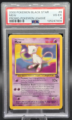 2000 POKEMON PROMO BLACK STAR POKEMON LEAGUE #8 MEW PSA 4 - Image 1