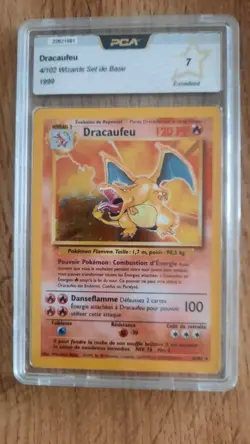❤ carte Pokemon Dracaufeu 4/102 Holo Set De Base PCA 7 FR 1999 - Image 5