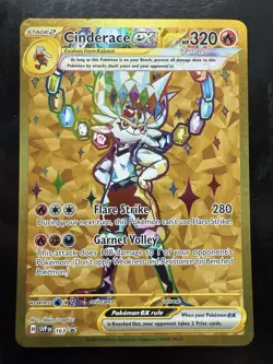 Pokemon Terapagos Ultra Prem. Box Cinderace ex 163 Gold Black Star Promo (NM) - Image 1